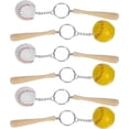 thumbnail image 1 of PinesC Mens Mens Backpack Keychain Softball Beads Keychain 6pcs Key Rings Baseball Key Holder Key Hanging Decor- Yellow and White Baseball Keychain Baseball Keychain Men Men, 1 of 5