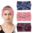 thumbnail image 1 of Diadema con estampado de leopardo, diadema anudada, diadema elástica con giros de masa frita, diadema de tela a rayas, 3 piezas, 1 of 6