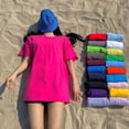 thumbnail image 4 of Camiseta De Cuello Redondo Blusa De Cuello Redondo Top Básico Blusa De Manga Corta Modelos De Pareja Camiseta Suelta De Color Puro De Cuello Redondo Para Uso Diario Color ANGGREK Otros, 4 of 5