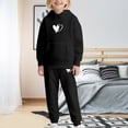 thumbnail image 2 of KAUOD Kids Girls Fleece Jogging Set 2 Piece Cute Heart Cotton Hoodies Sweatpants Outfits Fall Warm Casual Sweatsuits Clothes, 2 of 5