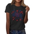 thumbnail image 4 of Mifsaly Independence Day Cotton Top Women Fireworks Print Crewneck Short Sleeve T-Shirt 4Th of July Celebration Patriotic Tees XXL, 4 of 7