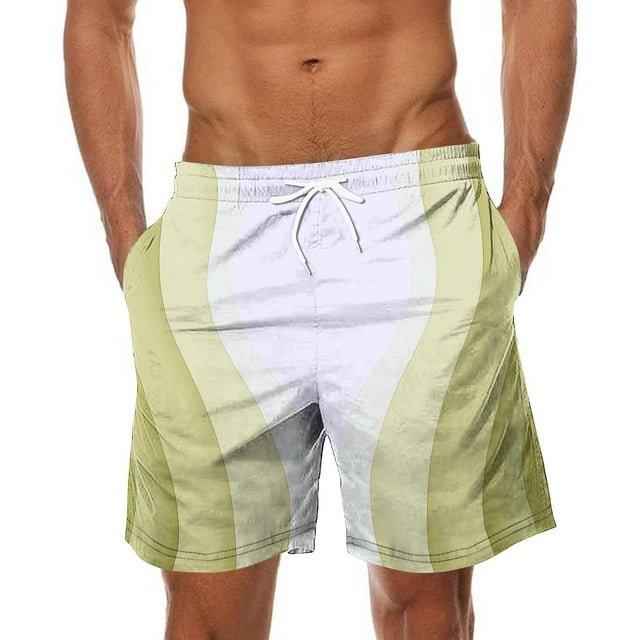 Pantalones de Playa con Cordón Impreso con Cintura Elástica para Hombre, con Bolsillos para Uso Casual Y Al Aire Libre