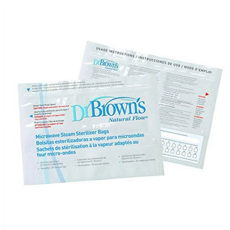 New Dr Brown’s Medela Microwave Steam Sterilizer Bags Pack 5 Reusable Bags  Lot