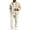 Beige, variant on Mens 2 Piece Set Corduroy Button Down Collared Jacket Long Sleeve Pants Soft Regular Fit Casual Streetwear Outfit with Pockets Army Green M