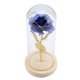 thumbnail image 3 of Preserved Rose Flower LED Light with Glass Cover & Wooden Base Valentines'Day Wedding Blue, 3 of 4
