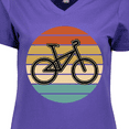 thumbnail image 4 of Inktastic Bicycle Vintage Cyclist Sunset Women's V-Neck T-Shirt, 4 of 5