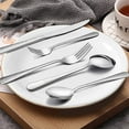 thumbnail image 3 of Vesteel Hammered Silverware Set, 40-Piece Stainless Steel Flatware Cutlery Set for 8, Includes Knives, Forks, Spoons, Mirror Polished & Dishwasher Safe, 3 of 7