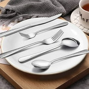 Vesteel Hammered Silverware Set, 40-Piece Stainless Steel Flatware Cutlery Set for 8, Includes Knives, Forks, Spoons, Mirror Polished & Dishwasher Safe