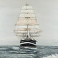 thumbnail image 3 of Atelier B Art Studio 12x12 Black Modern Framed Museum Art Print Titled - Ship Gently Sailing by a Cloudy Day, 3 of 5