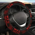 thumbnail image 3 of Lsque The Red Head Skull Ultra Soft Car Steering Wheel Cover for Women, Standard 15 inch Size for Truck Van SUV Auto, 3 of 8