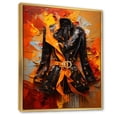 thumbnail image 2 of Designart "Sculpted Dress Orange And Black" Fashion Floater Framed Canvas Print, 2 of 7