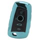 thumbnail image 1 of Funda protectora con soporte para llave con textura de fibra de carbono TPU, compatible con la serie X1 X5 X6/5 7, color verde, 1 of 8