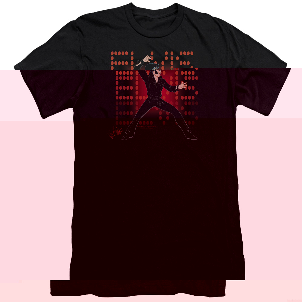 Elvis Presley 69 Anime Premuim Canvas Slim Fit T-Shirt Black