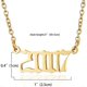thumbnail image 1 of Collar con colgante de número de acero inoxidable dorado y plateado año de nacimiento 2007 shaofei, 1 of 2