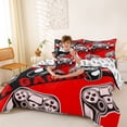 thumbnail image 3 of Erosebridal Boys Gamer Bedding Comforter Set, Video Game Controller King Bedding Sets, Red, Gamepad Reversible, 7pcs, 3 of 6