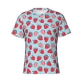 thumbnail image 3 of Naloa Strawberries Men's T-Shirt Sport T-shirt Men's Basic Tee Casual Men's Shirt, Round Neck, Short Sleeves - X-Large, 3 of 5