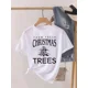 thumbnail image 1 of Camiseta con estampado de ciervo de dibujos animados para mujer, Top de vacaciones de Navidad, camisa de Año Nuevo para mujer, ropa, camiseta gráfica, 1 of 5