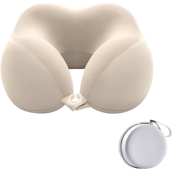 Travel Pillow 100% Pure Memory Foam Travel Neck Pillow, Airplane Pillow for Traveling、Car、Home、Office,Washable Cover (Green)