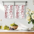 thumbnail image 3 of Red Grey Botanical Kitchen Towels Set of 4, Spring Floral Summer Farmhouse Absorbent Dish Towels for Kitchen, Microfiber Hand Towel, Quick Drying Tea Towel for Cleaning Decorative Dishcloths, 3 of 7