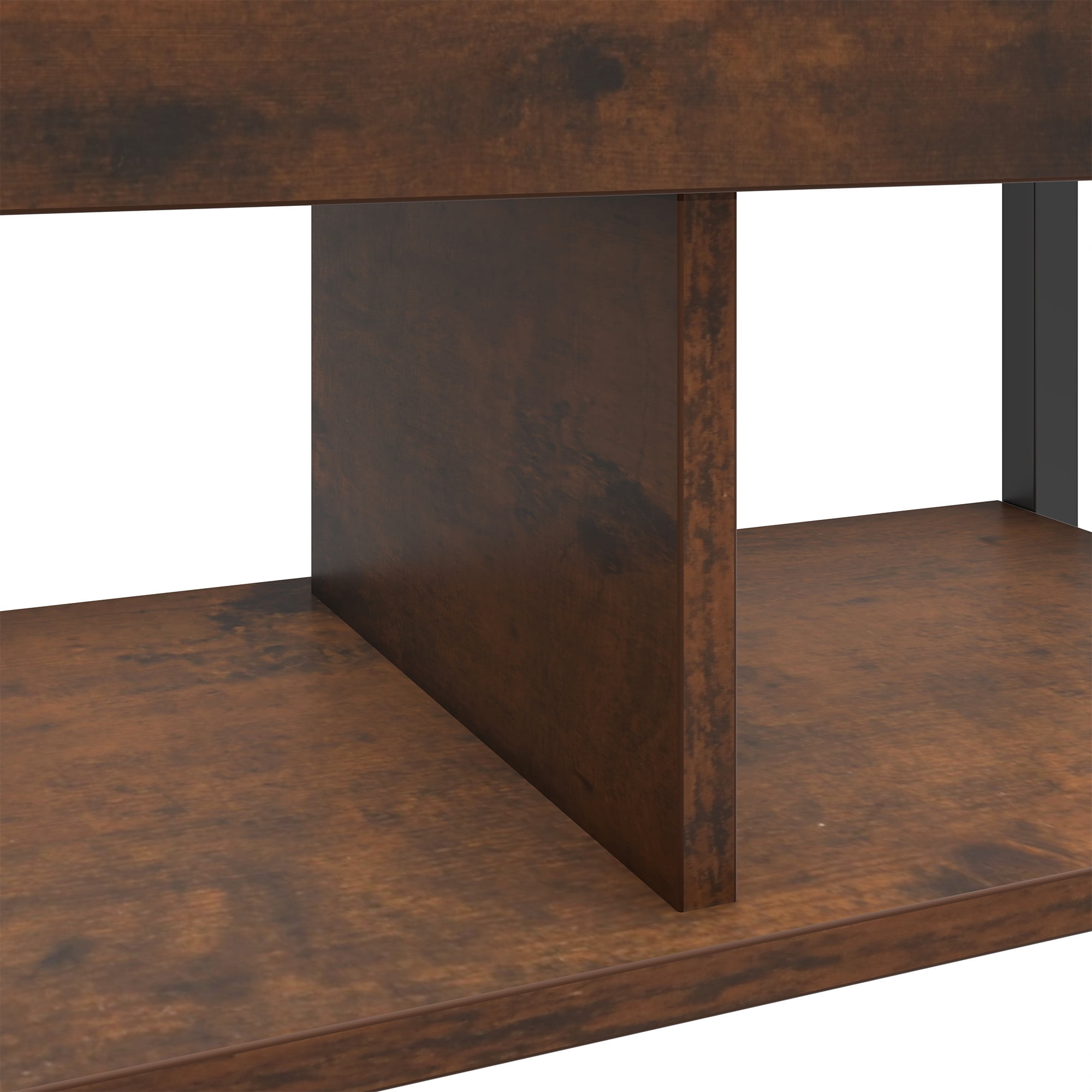 Uforic Coffee Table with Storage, Lift-Top Wooden Center Table for Home & Office, Rustic Brown