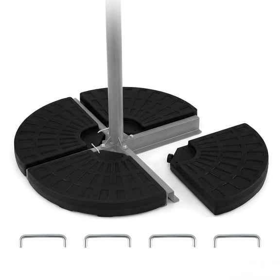 Gymax 4-Piece 140 LBS Water or Sand Filled Round Weight Plate Set w/U-Locking Pins
