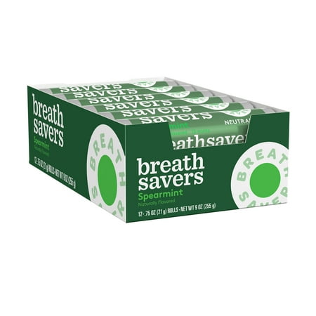 Breath Savers Spearmint Sugar Free Breath Mints  Rolls 0.75 oz  24 Count