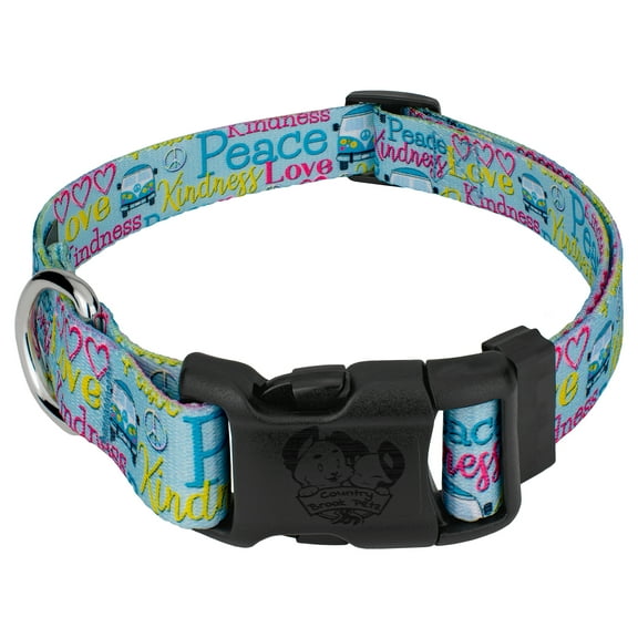 Country Brook Petz® Deluxe Love and Peace Dog Collar - Made in the U.S.A., Extra Large