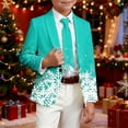 thumbnail image 4 of Byoo Toddler Boy Jacket Christmas Snowflake Print Full Sleeved Lapel Formal Blazer Cardigan Xmas Holiday Kids Coat, 4 of 4