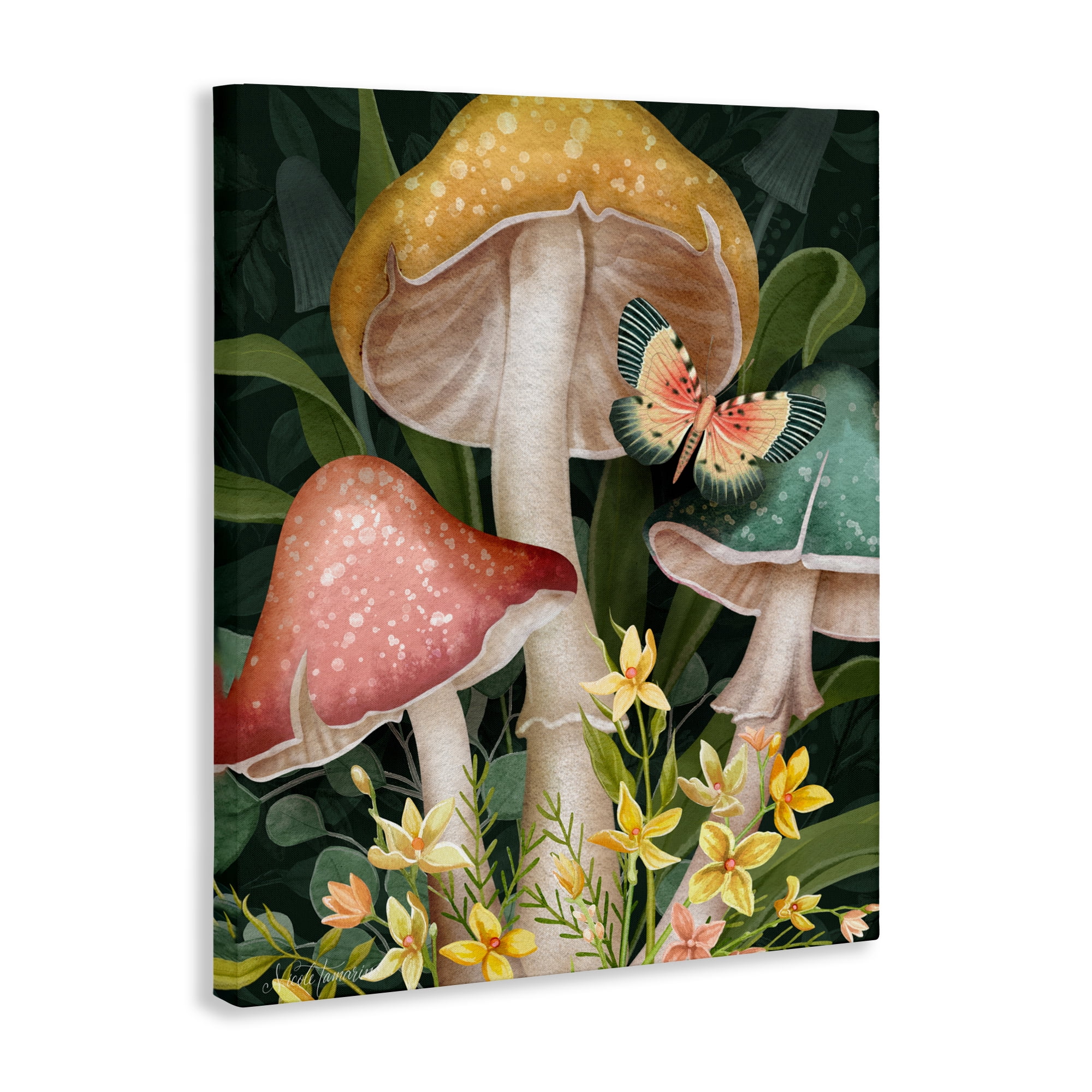 Stupell Industries Midnight Garden Mushrooms Canvas Wall Art, design by Nicole Tamarin
