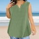 thumbnail image 2 of Ropa para adolescentes,Camisola de cuello en V para mujer, sin mangas, con botones, de imitación de tela, corte entallado, ideal para uso diario y en casa, sopatenor, 2 of 9