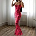thumbnail image 2 of Sexy Vestido Largo Impresión Correa de Hombro Ajustable Cuello Redondo sin Mangas, Vestido de Moda para Fiesta, Cumpleaños, Citas Y Verano Desgaste Casual, 2 of 6