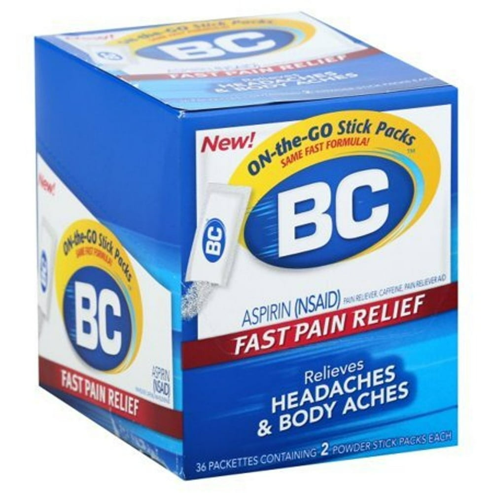 BC Aspirin NSAID Powder for Fast Pain Relief of Headaches and Body