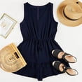 thumbnail image 4 of Langwyqu Womens Ruffle Layered Shorts Jumpsuit V Neck Beach Tank Rompers, 4 of 5