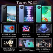 Taicans 10.1 Inch android 10 Tablet,Octa Core 4GB RAM+64GB ROM,5000mAh Battery,FHD+ IPS Screen,SIM/WiFi/GPS,No Ads,Eye Protection Mode for Reading