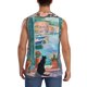 thumbnail image 4 of Fotbe Coastal Cat By The Window Men's Camiseta sin Mangas Estampada para Hombres, Playera Casual para Gimnasio, Entrenamiento, Playa-Small, 4 of 7