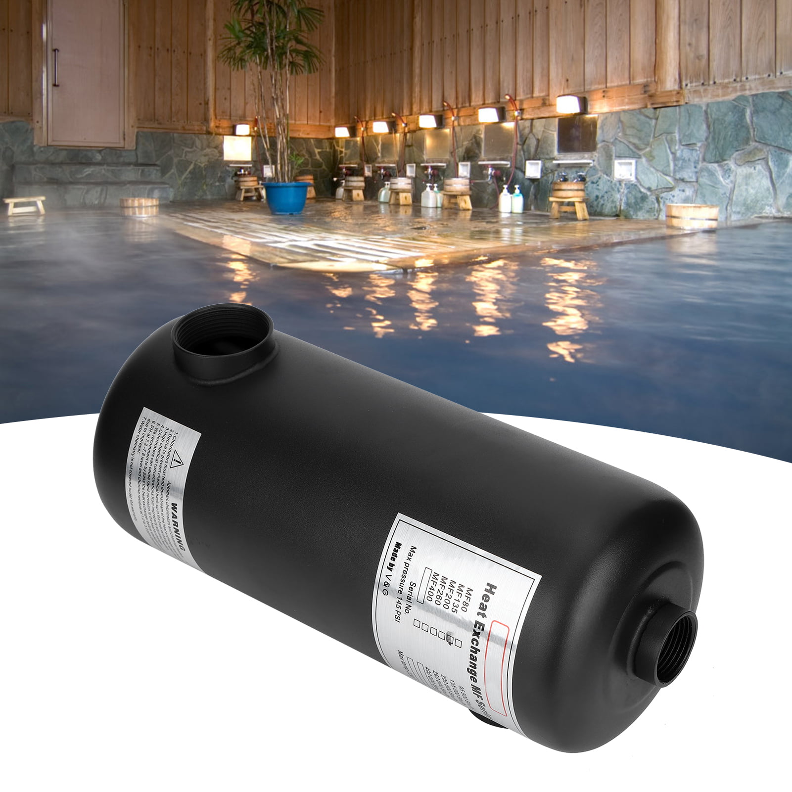 Details about   Tubular Heat Exchanger Thermostatic Equipment for Pool Hot Spring Pond Bathtub 