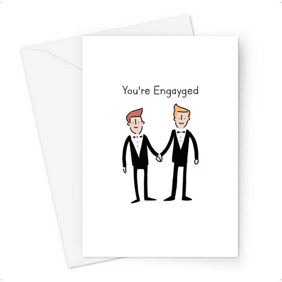 You're Engayged Card for Same-Sex Couples – Fun Engagement Announcement – Blank Inside – Perfect for Gifting – Envelope Included