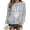 Grey, variant on Women Halloween Rhinestone Skeleton Peace Hand Print Crewneck Sweatshirt, Casual Long Sleeve Loose Fit Sparkly Graphic Pullover Top Soft Sweater for Daily Holiday Wear(White,XXL)