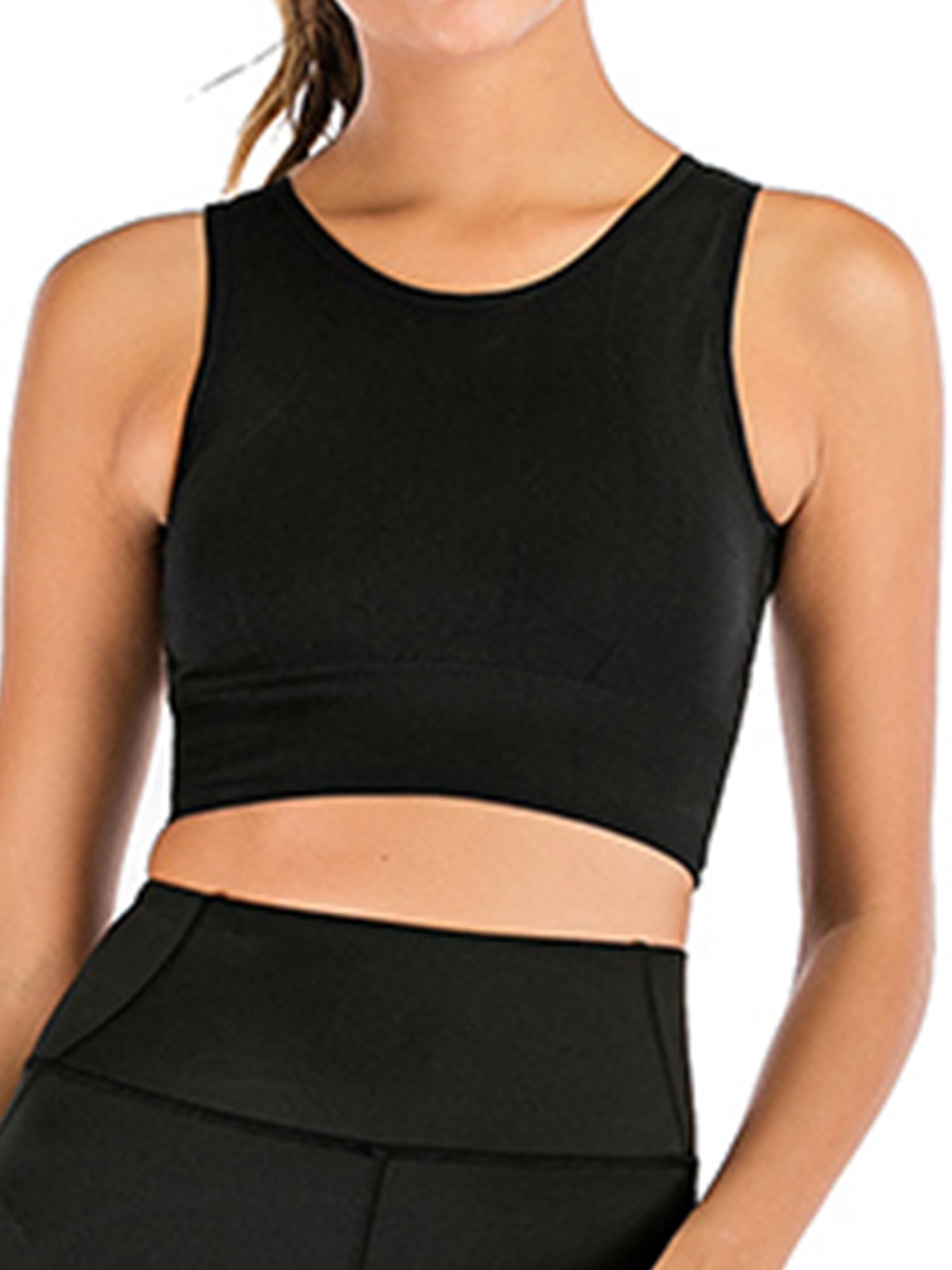 high neck longline sports bra