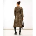 thumbnail image 5 of Brown Animal Printed Long Sleeve Midi Dress, 5 of 8