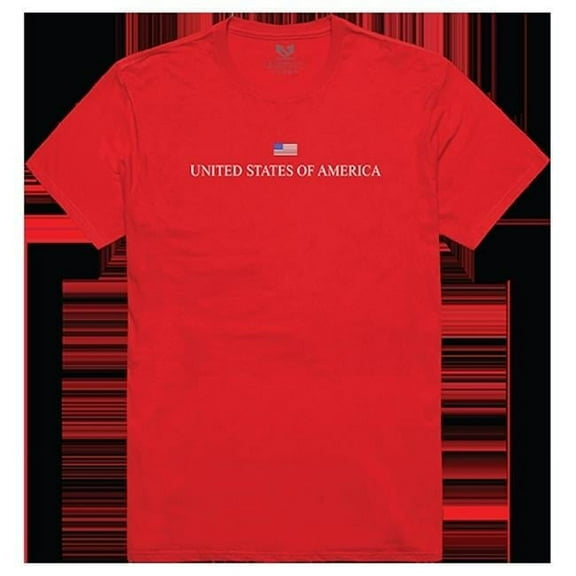 USA Relaxed Graphic Tee Shirt, Red - Large