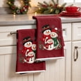 thumbnail image 4 of 2 Pack Christmas Towels, Christmas Hand Towels, Christmas Decorations Snowman Printed Bathroom Hand Towels Kitchen Dish Towels Decor Holiday Winter Gift, 4 of 7