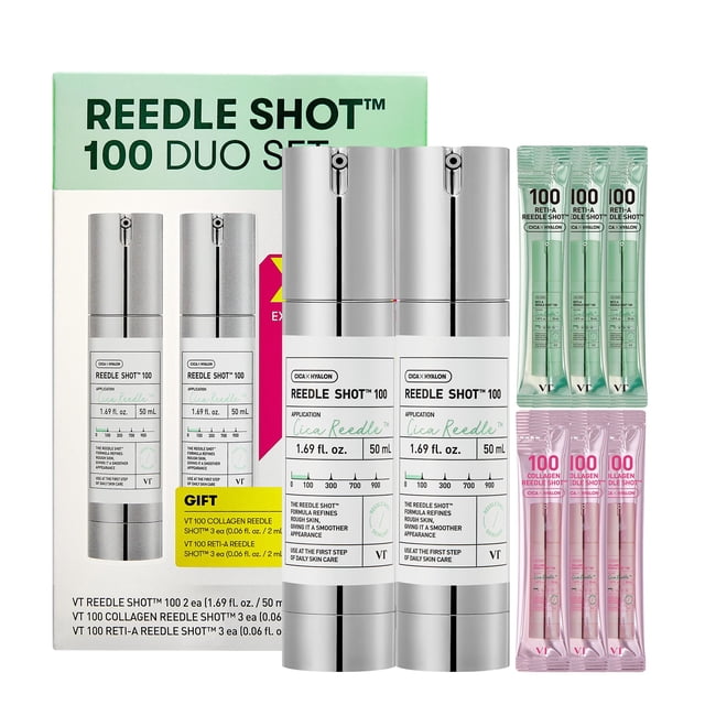 Set Duo Reedle Shot 100 de Skincare VT COSMETICS con colágeno y retinol