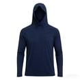 thumbnail image 4 of Men's Long Sleeve Sun Shirts UPF 50+ Tees 1/4 Zip Up Fishing Running Rash Guard T-Shirts Outdoor Shirt,Blue XXL, 4 of 6