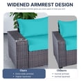 thumbnail image 5 of ALAULM 6 Pieces Patio Conversation Set, Outdoor Sectional PE Rattan Wicker Furniture Seat,Blue, 5 of 8