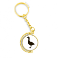 thumbnail image 1 of Goose negro animal lindo retrato Anillo de oro de metal llavero llavero, 1 of 3
