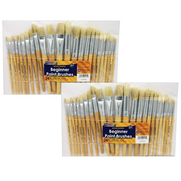 Pacon CK-5172-2 Creativity Street Wood Brushes - 24 Per Set - Set of 2