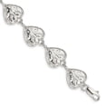 thumbnail image 2 of Auriga Fine Jewelry 925 Sterling Silver Fancy Filigree Heart 7 inch Bracelet for Women, 2 of 7