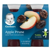 Gerber Fruit Juice, Apple Prune, 4 fl oz Bottle (6 Pack)