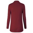 thumbnail image 4 of Made by Olivia Women's Open Front Long Sleeve Classic Knit Cardigan Marsala 2XL, 4 of 4